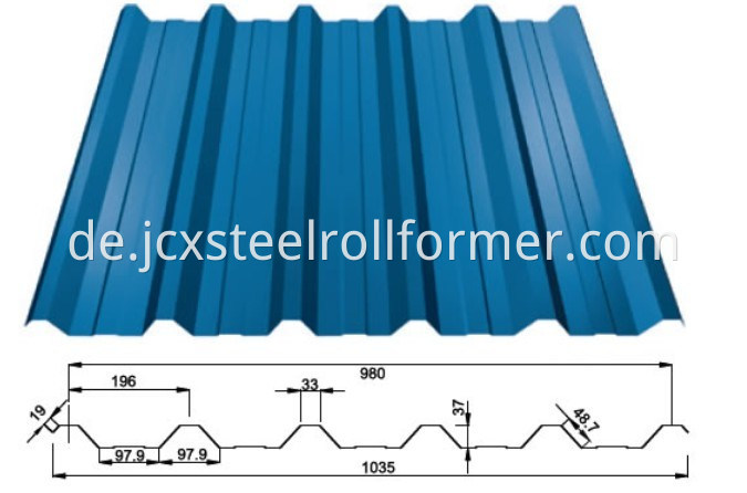 Trapezoidale Blatt-Rolle, die Maschine-Dach Profil bildet Maschine bildet